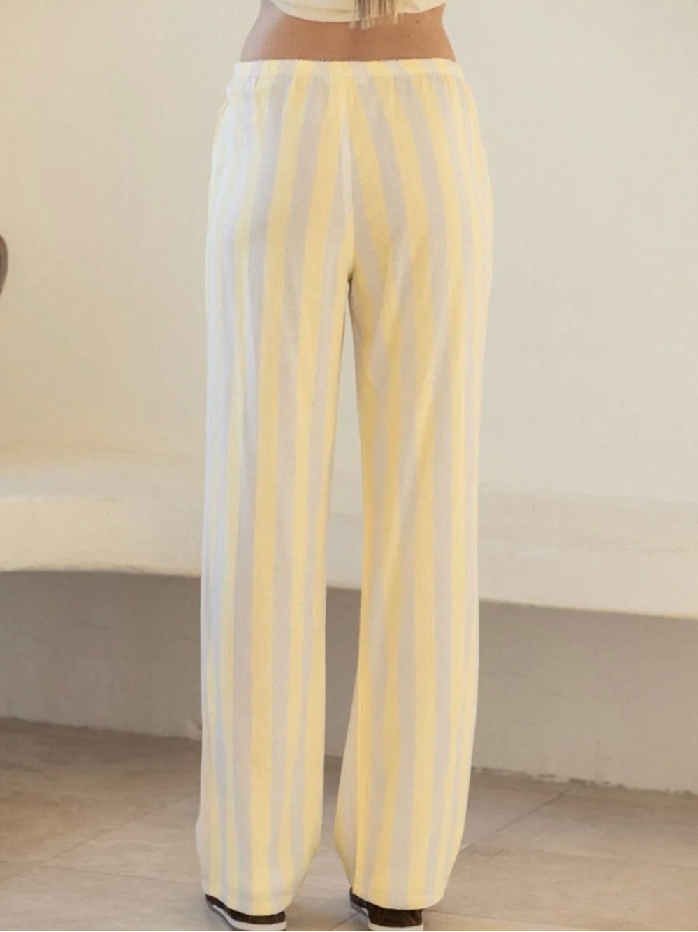 Cali 1850 summer linen blend pants. Striped. - Picture 2 of 6